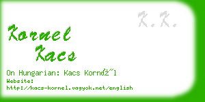 kornel kacs business card